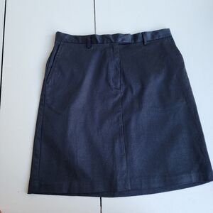 Tommy Hilfiger Skirt Stretch Women Size 8 Mini Black Cotton Zip Pockets Logo
